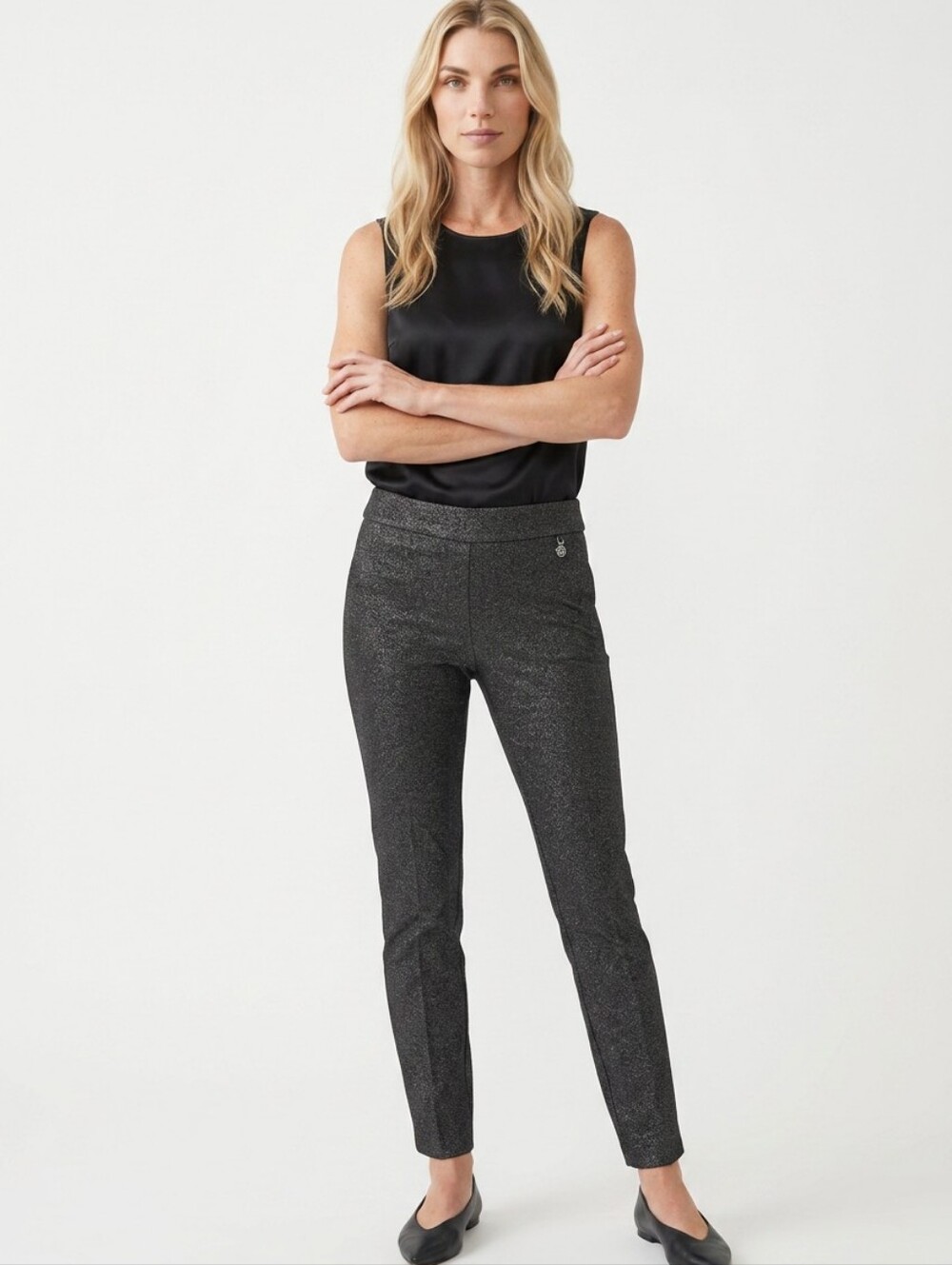 Tommy Hilfiger Broun Shimiring Metallic Straight Leg Pants